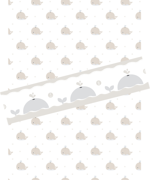 Combinación estilo infantil: 1 rollo Papel pintado + 1 Cenefa autoadhesiva