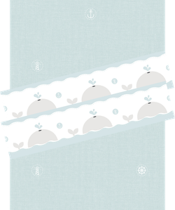 Combinación estilo infantil: 1 rollo Papel pintado + 2 Cenefa autoadhesivas