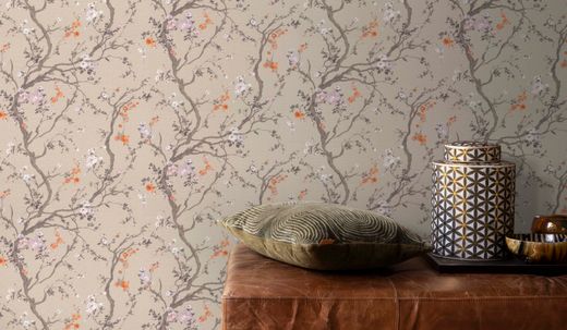Papel pintado floral 291604 Singapur